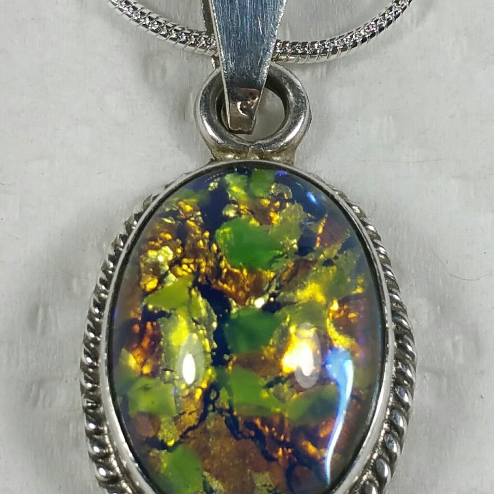 MEXICO STERLING SILVER 925 FOIL CONFETTI NECKLACE
